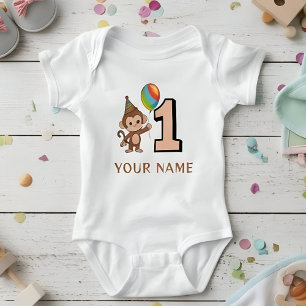 Body Petits singes enfants 1er anniversaire Personnalis