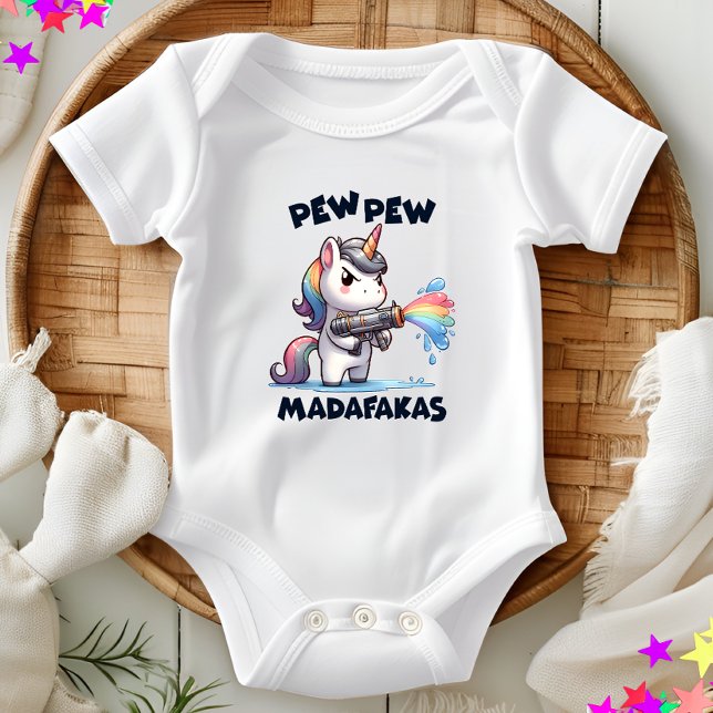 Body Pew Pew Unicorn Baby Bodysuit (Créateur téléchargé)