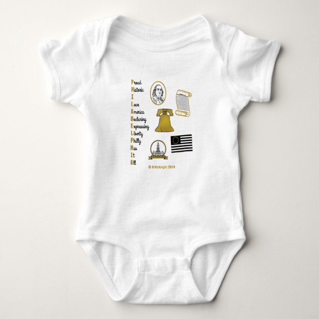 Body Philly Acronyme Tourist Baby Bodysuit (Devant)