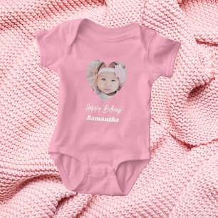 Body Photo cœur nom anniversaire fille rose