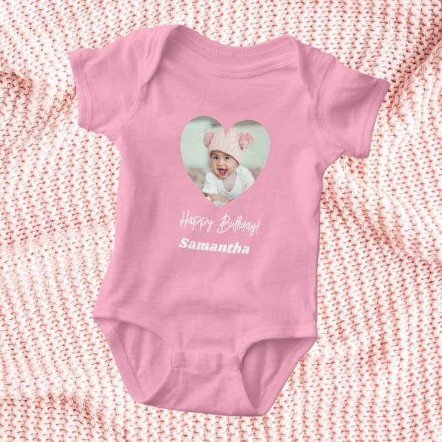 Body Photo heart name birthday baby girl pink (Créateur téléchargé)