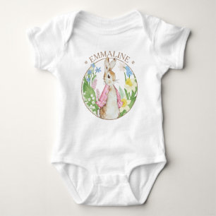 Body Pierre le lapin Printemps fleurit Baby shower rose