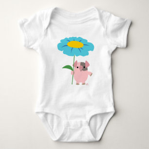 Body Piggy avec un cadeau (garçon) bébé rameper