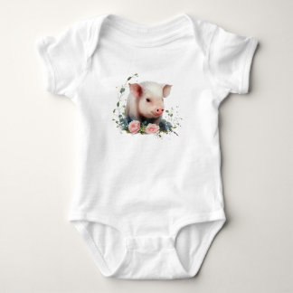 Body Piglet bébé doux avec fleurs