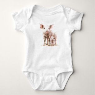 Body Piglet de porc maman et bébé, Baby shower