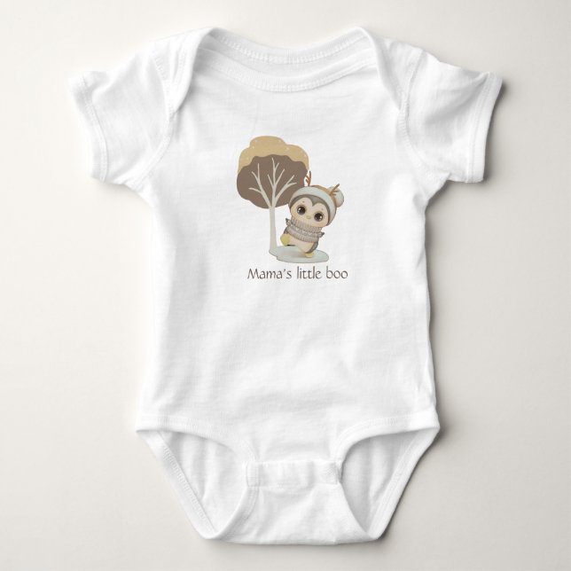 Body Pingouin Boho hiver avec combinaison Texte Bébé (Devant)