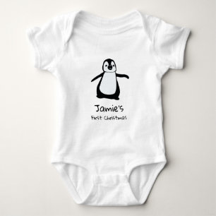 Body Pingouin mignon de premier Noël du bébé