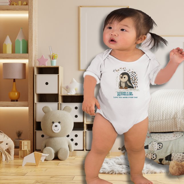 Body Pingouin mignon Vous aimez plus ( Cute Penguin Love you more Baby Bodysuit )