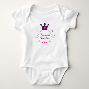 Body Pink Baby Girl Princess Crown Tiara Coeurs Pourcen