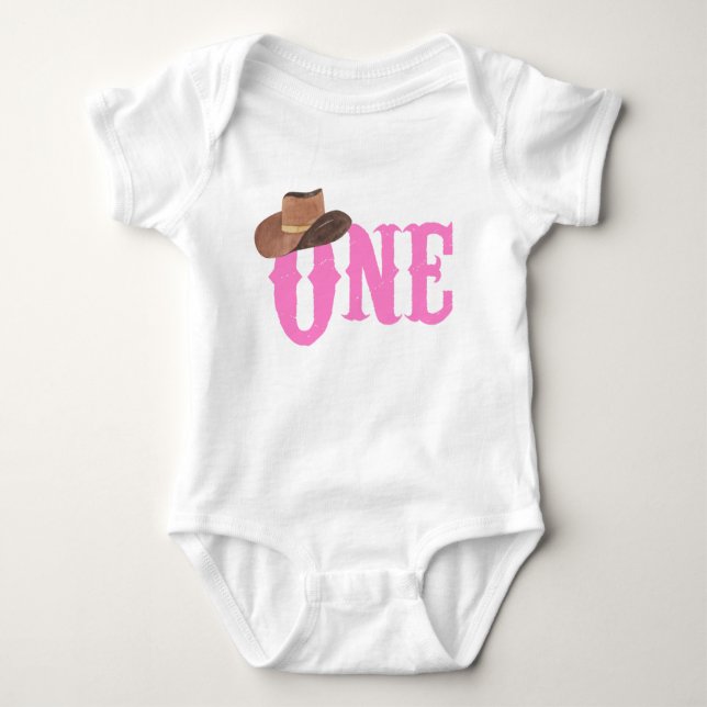 Body Pink Cowgirl Casquette thème ONE 1er anniversaire (Devant)