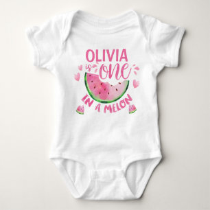 Body Pink One In A Melon 1st Birthday Baby Bodysuit
