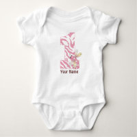 Pink Zebra Print Girls 1er Anniversaire T-shirt