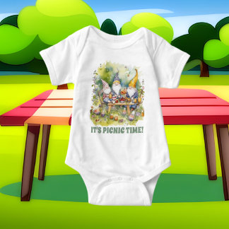 Body pique-nique mignon ajouter du texte gnomes