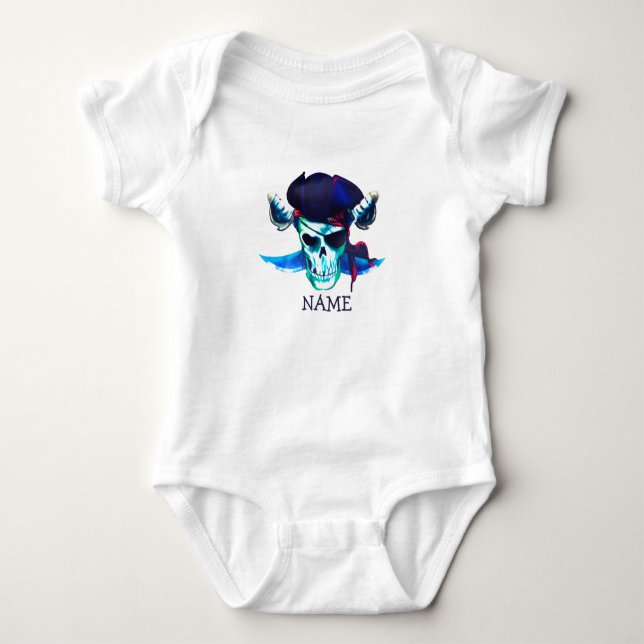 Body Pirate d'anniversaire Pirate Skull bébé Bodysuit (Devant)