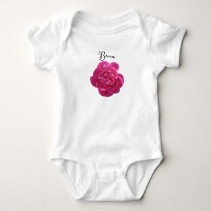 Body Pivoine Rose Vibrante Personnalisée