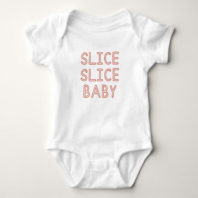 Body Pizza Slice Slice moderne Baby Premier anniversair (Devant)