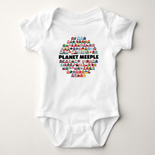 Body Planet Meeple, Black Text Baby Shirt