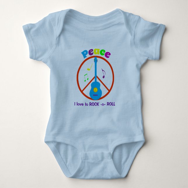 Body Plante grimpante de bébé de notes de guitare et de (Devant)