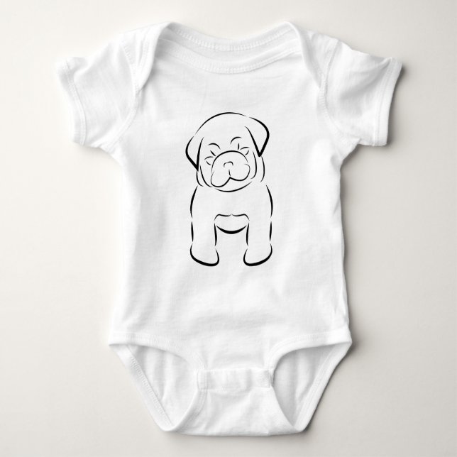 Body Plante grimpante mignonne de carlin de bébé (Devant)