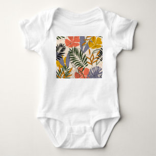 Body Plantes feuille tropicaux, beige, motif original.