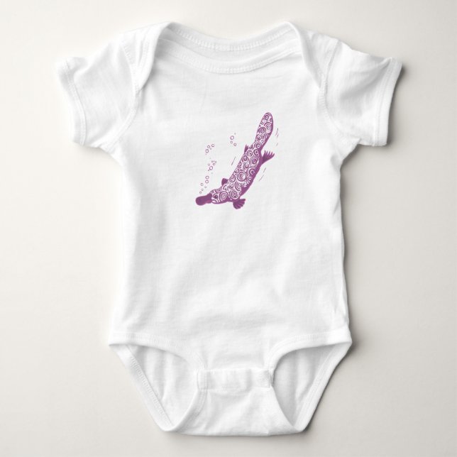 Body Platypus mauve bébé rameper / t-shirt (Devant)
