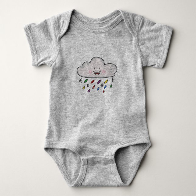 Body Pluie nuageuse gouttes arc-en-ciel (Devant)
