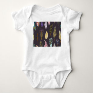 Body Plumes d'oiseaux colorées Motif d'aquarelle