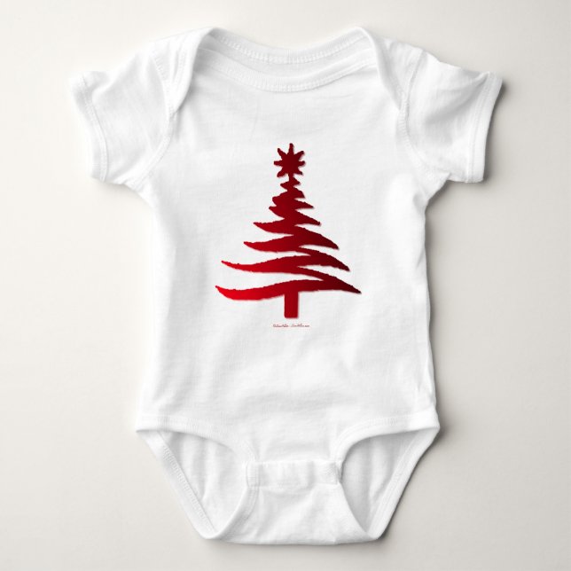 Body Pochoir d'arbre de Noël rouge (Devant)