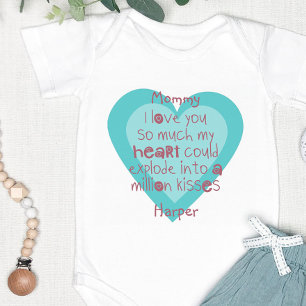 Body Poème de maman mignonne sur le coeur bleu Personn