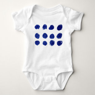 Body Point polka, aquarelle bleu indigo.