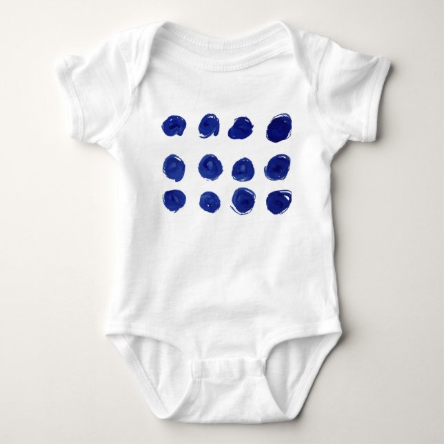 Body Point polka, aquarelle bleu indigo. (Devant)