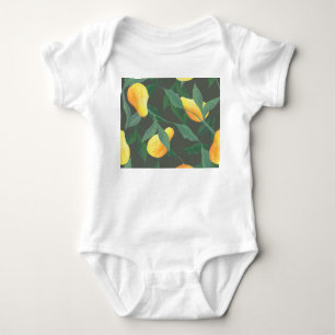 Body Poires d'aquarelle, feuille : sans soudure botaniq