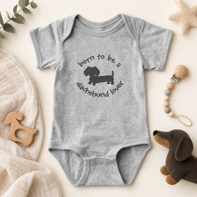 Body Poison Love Newborn (Born to be a Dachshund Lover baby shower gift)