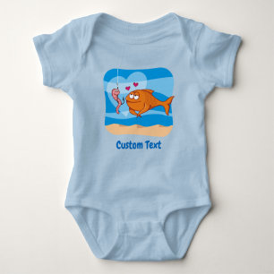 Body Poisson et appât en amour Bébé Bodysuit