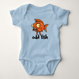 Body Poisson Étrange Dessin Animé Orange Drôle Poisson
