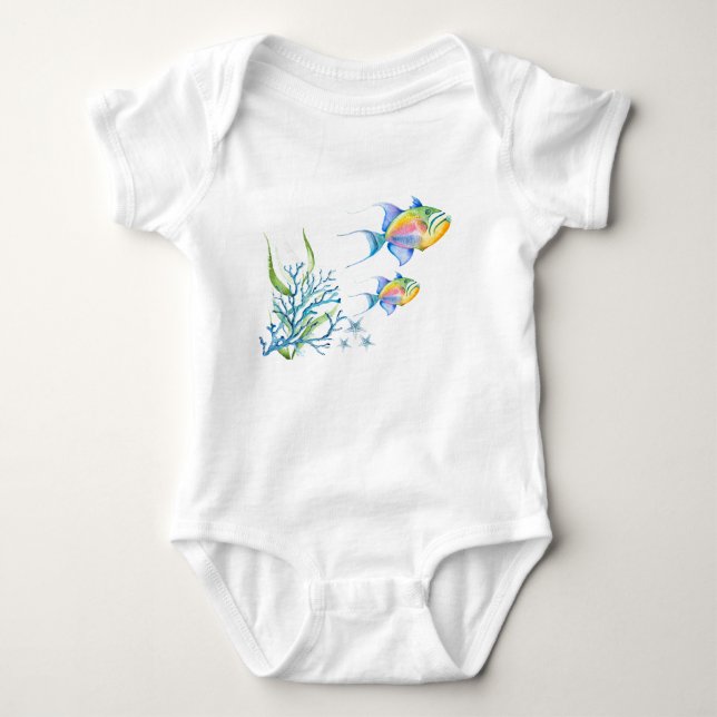 Body Poissons tropicaux colorés Art unique (Devant)