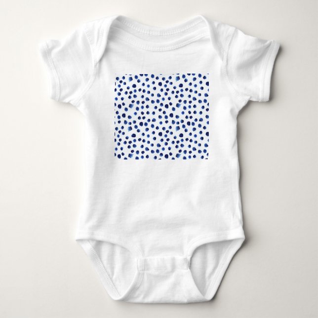 Body Polka Bleue : Aquarelle Point sans joint. (Devant)