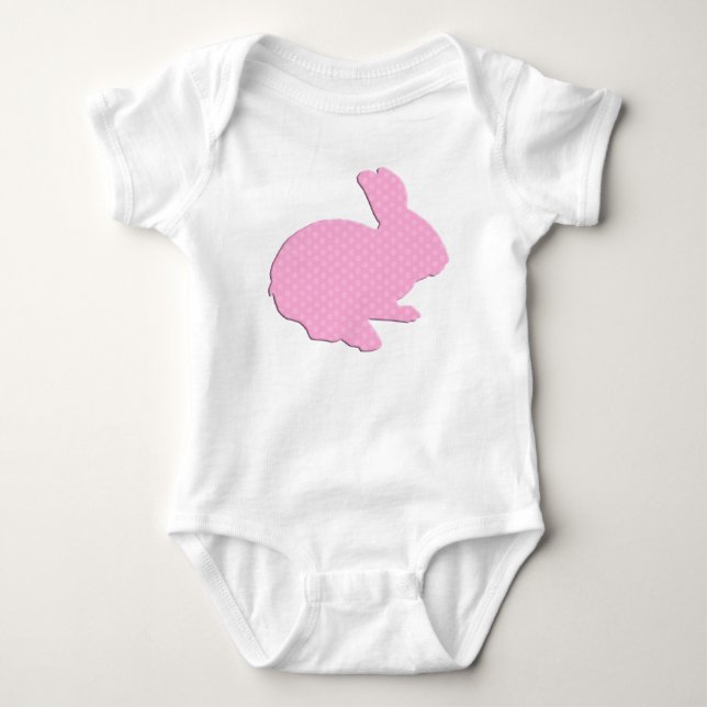 Body Polka rose Point Silhouette Lapin de Pâques Creepe (Devant)