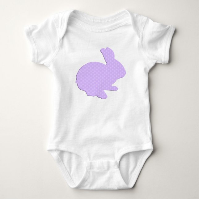 Body Polka Violet Point Silhouette Lapin Pâques Creeper (Devant)