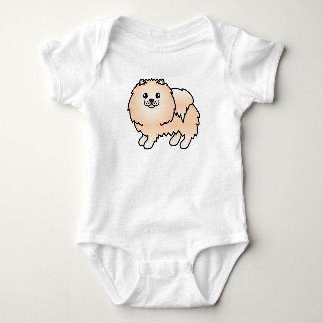 Body Pomeranian crème Chien de dessin animé mignon (Devant)