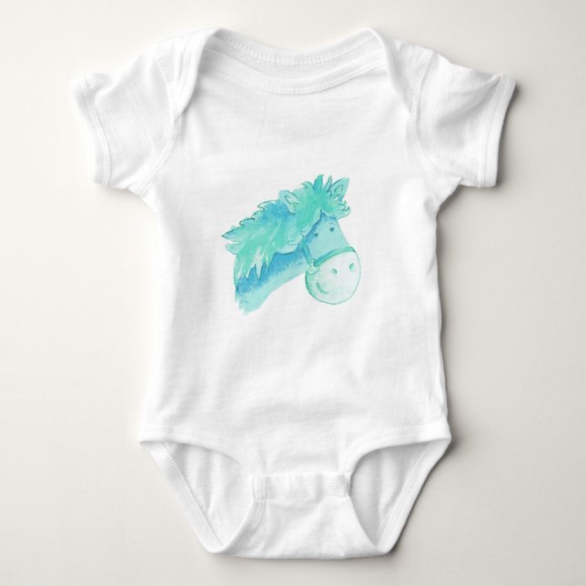 Body Pony horse aqua t-shirt enfant (Devant)