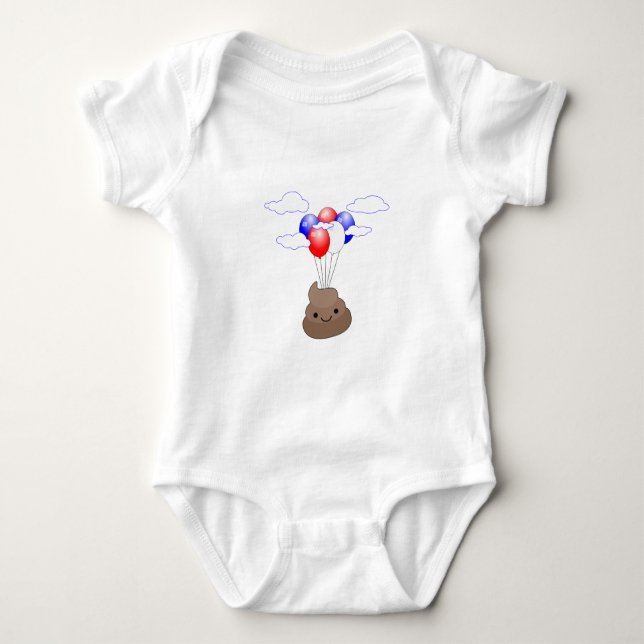 Body Poo Emoji Voler Avec Ballons (Devant)
