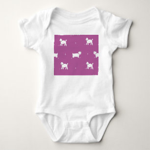 Body Poodle violet : Motif rétro monochrome