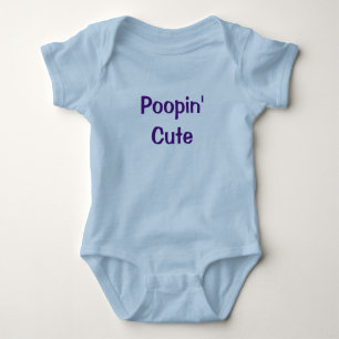 Body Poopin' mignon Bleu Bébé Garçon Romper Nouveau-né