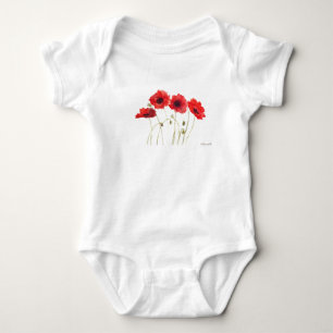 Body Populations rouge floral aquarelle été bébé bodysu