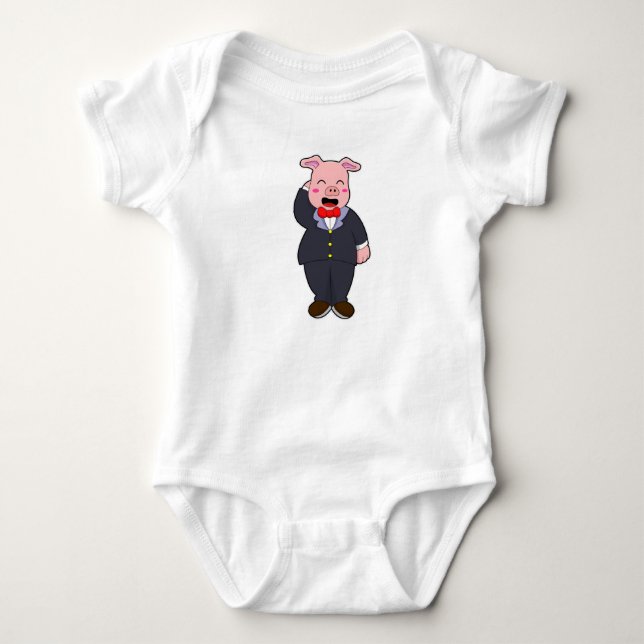 Body Porc comme marié avec costume et cravate (Devant)