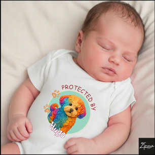 Body Portrait vibrant de Bichon Frise en volutes filigr