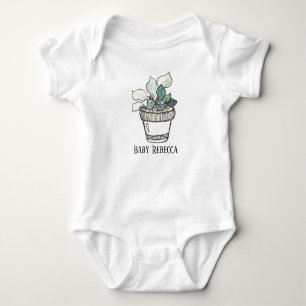 Body Pot Succulent Houseplant Custom Baby Bodysuit