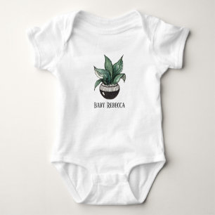 Body Pot Succulent Houseplant Custom Baby Bodysuit