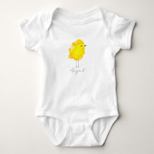 Body Poulet poussin mésange jaune aquarelle mignonne